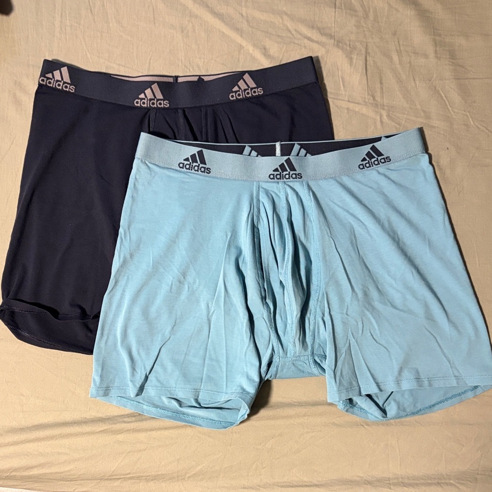 adidas Men’s 2-Pack Boxer Briefs in Light Blue & Navy